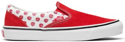 Pre-owned Vans Men's  Slip On Bodega Bmx Sneakers In Racing Red/true White In Multi