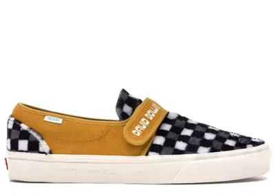 Pre-owned Vans Men's  Slipon 47 V Dx David Bowie Hunky Dory Sneakers In Checkerboard/yellow