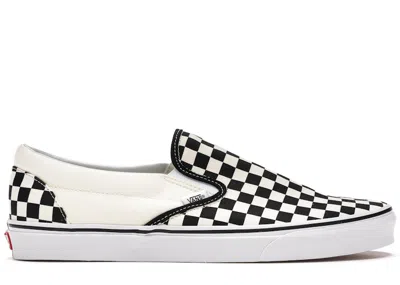 Pre-owned Vans Men's  Slipon Checkerboard Sneakers In Black/off White In Multi