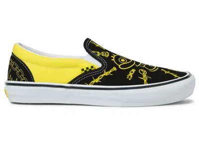 Pre-owned Vans Men's  Slipon Mike Gigliotti Spongebob Sneakers In Black/yellow/white In Multi