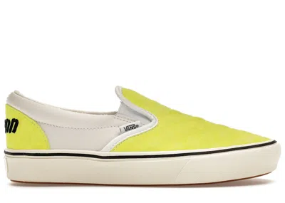 Pre-owned Vans Men's  Slipon Penn Flourescent Sneakers In Tennis Yellow/orange/white In Multi
