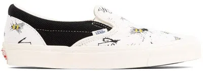 Pre-owned Vans Men's  Slipon Ralph Steadman Bees Sneakers In True White/black
