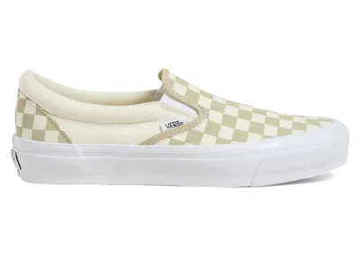Pre-owned Vans Men's  Slipon Reissue 98 Lx Checkerboard Sneakers In Eucalyptus In Green