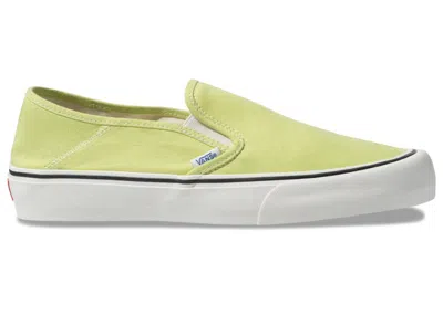 Pre-owned Vans Men's  Slipon Vr3 Sf Salt Wash Sneakers In Sunny Lime/white