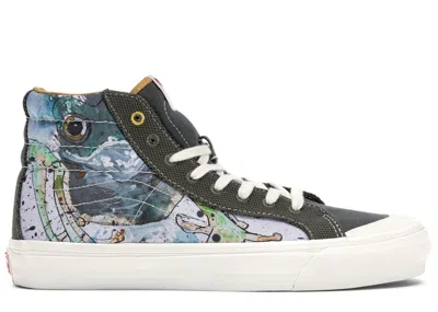 Pre-owned Vans Men's  Style 138 Ralph Steadman Frog Sneakers In Green/white In Multi