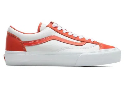 Pre-owned Vans Men's  Style 36 Vlt Lx White Sneakers In Orange/true White