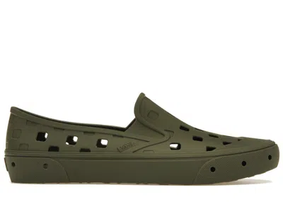 Pre-owned Vans Men's  Trek Slipon Sneakers In Grape Leaf In Green