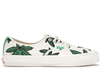 Pre-owned Vans Men's  Ua Og Authentic Lx Sweet Leaf Sneakers In White/green