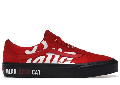 Pre-owned Vans Men's  Ua Old Skool Vlt Lx Patta Mean Eyed Cat Sneakers In High Risk Red/black In Multi