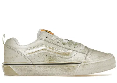 Pre-owned Vans Men's  Vault Knu Skool Vlt Lx Deaton Chris Anthony Grass Stains Sneakers In Green/true White In Multi