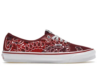Pre-owned Vans Men's  Vault Og Authentic Lx Bedwin & The Heartbreakers Bandana Sneakers In Red