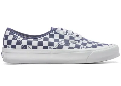 Pre-owned Vans Men's  Vault Og Authentic Lx Checkerboard Sneakers In Blue/white