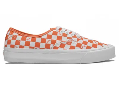 Pre-owned Vans Men's  Vault Og Authentic Lx Orange Sneakers In Checkerboard/mecca In Multi