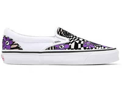 Pre-owned Vans Men's  Vault Og Classic Slipon Lx Perks And Mini Sneakers In White/brown/purple