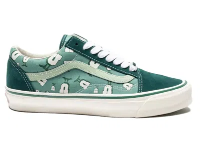 Pre-owned Vans Men's  Vault Og Old Skool Lx Undefeated Uman Sneakers In Bistro Green/marshmallow