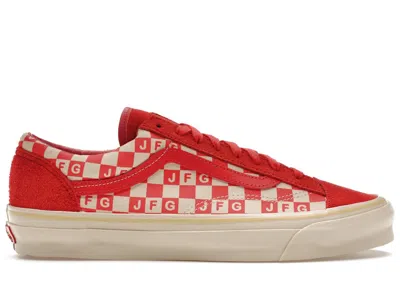 Pre-owned Vans Men's  Vault Og Style 36 Lx Joe Freshgoods The Honeymoon Stage Sneakers In Red/checkerboard/off  In Multi