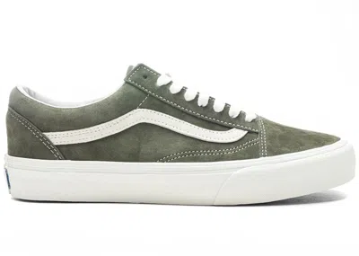 Pre-owned Vans Men's  Vault Old Skool Vr3 Lx Pig Suede Sneakers In Forest Night/white