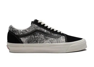 Pre-owned Vans Men's  Vault Old Skool White Paisley Sneakers In Dragon/black