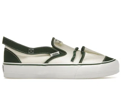 Pre-owned Vans Men's  Vault Slipon Vr3 Lx Nicole Mclaughlin Gardening Tote Sneakers In Green/white In Multi