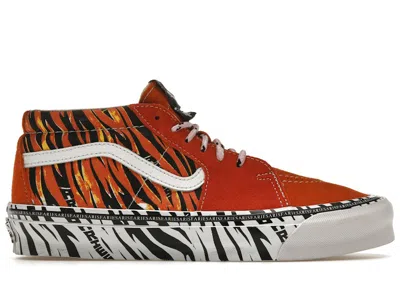 Pre-owned Vans Men's  Vault Ua Og Sk8mid Lx Aries Sneakers In Tiger/bright/orange