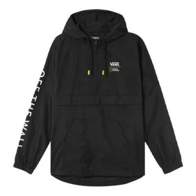 Vans Men's X Crossover Printing Logo Hooded Long Sleeves Sports Jacket Black