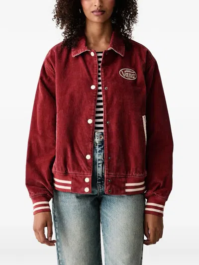 Vans Milliken Varsity Jacket In Red