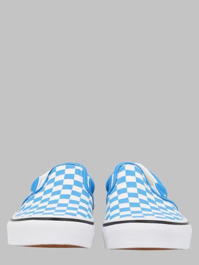 Vans Mini Checkerboard Slip-on Sneakers For Kids In Blue