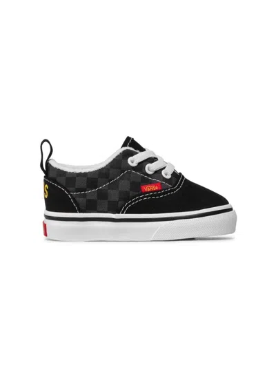 Vans Mini Era Elastic Lace Sneakers With Flame Logo In Black