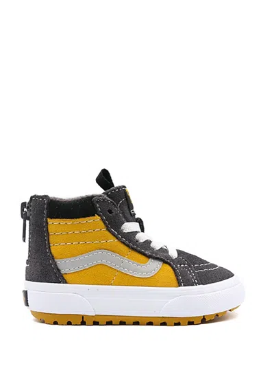 Vans Mini High-top Leather Sneakers For Kids In Yellow