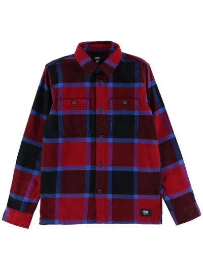 Vans Mini Plaid Flannel Shirt For Kids In Multicolour