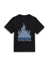 Vans Mini Reflective Checkerboard Flame T-shirt In Black
