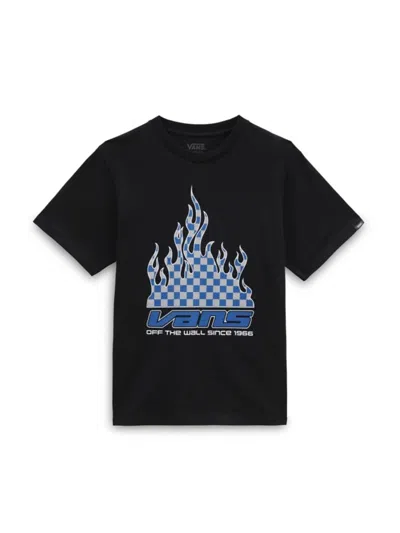 Vans Mini Reflective Checkerboard Flame T-shirt In Black