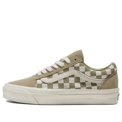 Vans Mte Old Skool Checkerboard 'sage' In Green