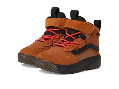 Vans Mtetm Mini Crest (infant/toddler) Kid's Shoes Ginger/black : 6.5 Toddler M, Leather In Brown