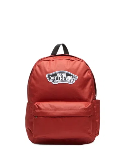 Vans Off The Wall Logo-patch Backpack In Red