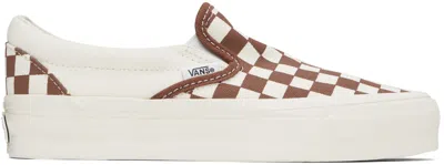 Vans Off-white & Brown Premium Slip-on 98 Trainers In Lx Checkerboard Coff