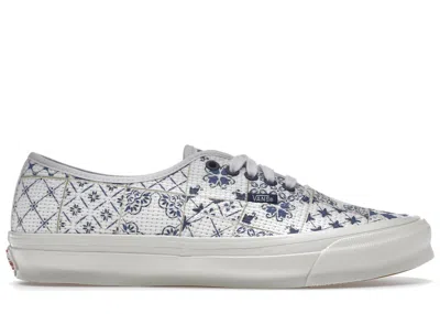 Pre-owned Vans Og Authentic Lx Kith Azulejo Tile Sneakers In White/blue