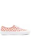 Vans ‘og Authentic Lx' Chequered Canvas Low Top Sneakers In Orange