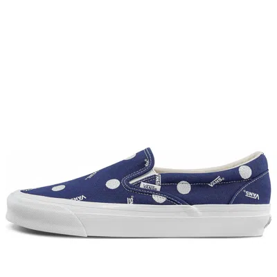 Vans Og Classic Slip-on Lx Low Top Casual Skateboarding Shoes Unisex White Blue