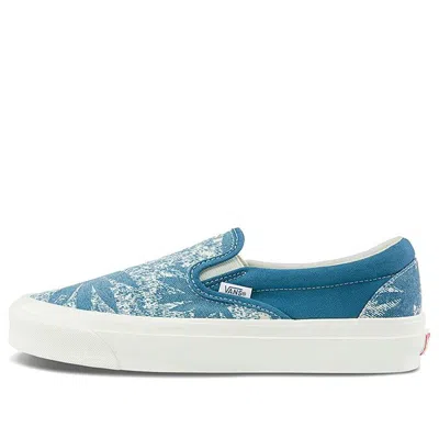Vans Og Classic Slip-on Lx 'palm Acid Wash Summer Leaf - Navy' In Blue