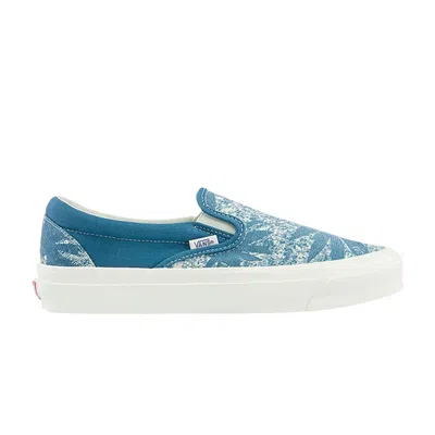 Pre-owned Vans Og Classic Slip-on Lx 'palm Acid Wash Summer Leaf - Navy' In Blue