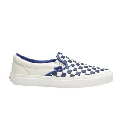 Pre-owned Vans Og Classic Slip-on Lx '50th Anniversary - Patriot Blue Checkerboard' | White | Men's Size 12