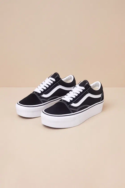 VANS OLD SKOOL BLACK SUEDE STACKFORM LACE-UP SNEAKERS