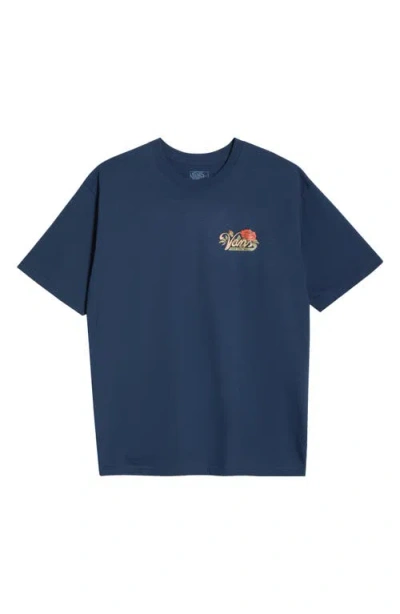 Vans Old Skool Bloom Cotton Graphic T-shirt In Blue