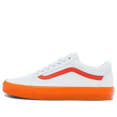 Vans Old Skool Casual Low Top Skate Shoes Small Orange Side Stripe Unisex 'white'