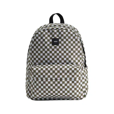 Pre-owned Vans Old Skool Checkerboard Backpack 'olive Brown' | Men's Size Onesize