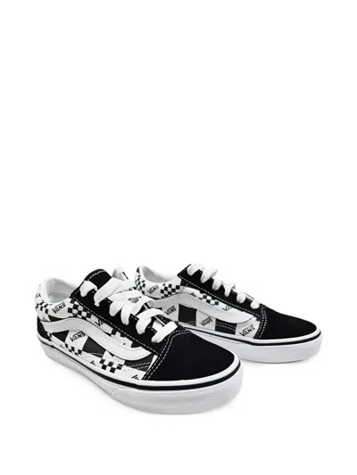 Vans Kids' Old Skool Checkerboard Trainers In Black