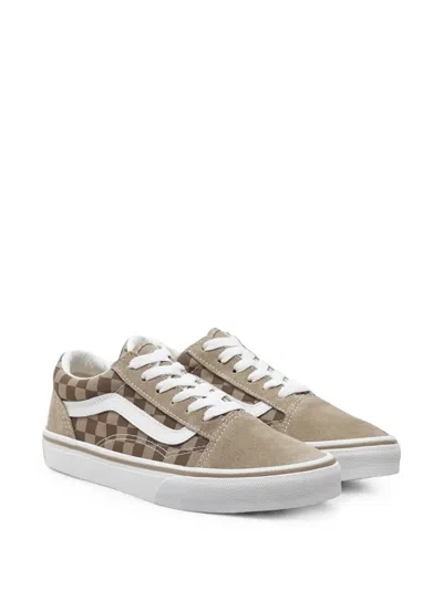 Vans Kids' Old Skool Checkerboard Trainers In Neutrals