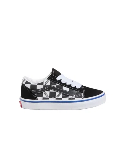 Vans Old Skool Logo Check Sneakers For Kids In Black