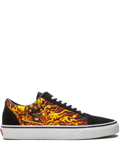 Vans Old Skool Flame Sneakers In Black